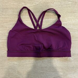 lululemon athletica Purple Energy Sports Bra with Strappy Design and Scoop Neck